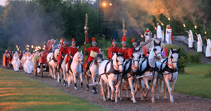 Watch Boudicca's courageous but doomed uprising against the Romans at Kynren